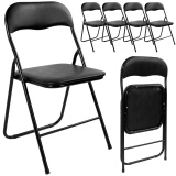 Krzesło składane BASICO czarne 4 sztuki